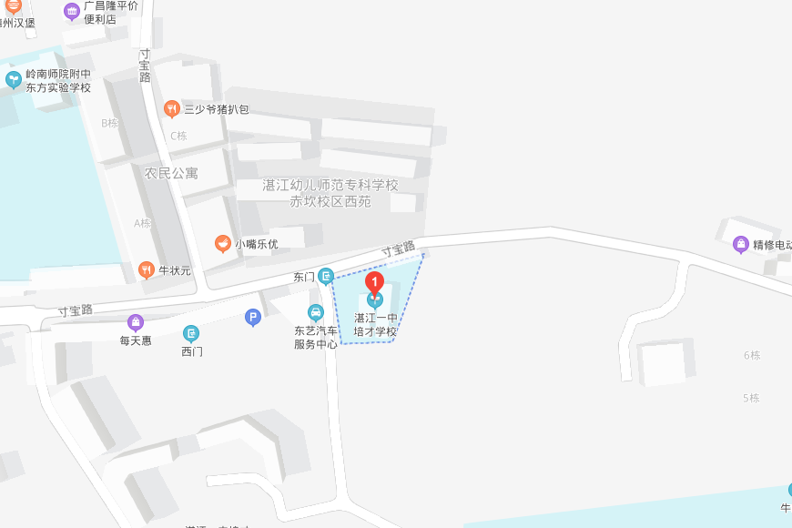 湛江一中培才学校国际部地图图片